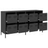 Stylish Black Sideboard 135x39 cm - Durable Cold-Rolled Steel