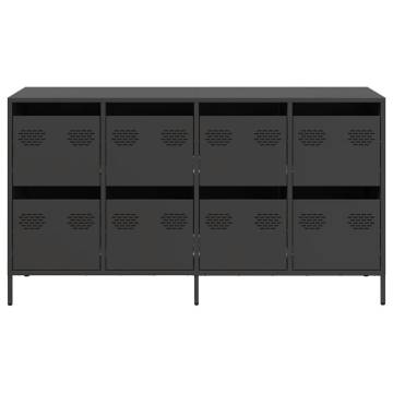 Stylish Black Sideboard 135x39 cm - Durable Cold-Rolled Steel