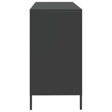 Stylish Black Sideboard 135x39 cm - Durable Cold-Rolled Steel