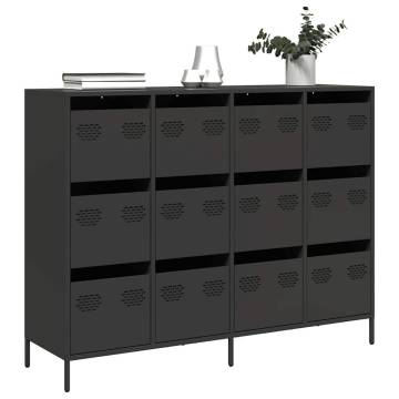 Stylish Black Sideboard - 135x39x103.5 cm Cold-rolled Steel