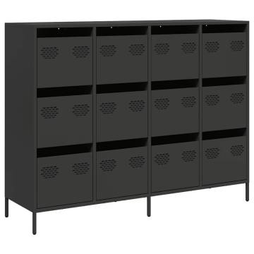 Stylish Black Sideboard - 135x39x103.5 cm Cold-rolled Steel