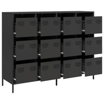 Stylish Black Sideboard - 135x39x103.5 cm Cold-rolled Steel