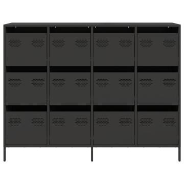 Stylish Black Sideboard - 135x39x103.5 cm Cold-rolled Steel