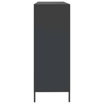 Stylish Black Sideboard - 135x39x103.5 cm Cold-rolled Steel