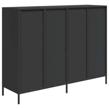 Stylish Black Sideboard - 135x39x103.5 cm Cold-rolled Steel