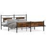 Stylish Metal Bed Frame in Smoked Oak - 183x213 cm