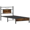 Smoked Oak Bed Frame 90x200 cm - No Mattress Included