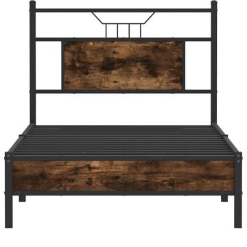 Smoked Oak Bed Frame 90x200 cm - No Mattress Included