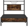 Smoked Oak Bed Frame 90x200 cm - No Mattress Included