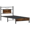 Smoked Oak Bed Frame 80x200 cm - Stylish & Durable Design