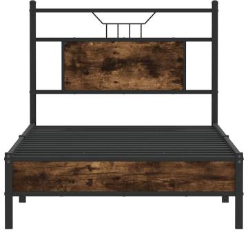 Smoked Oak Bed Frame 80x200 cm - Stylish & Durable Design