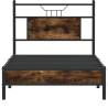 Smoked Oak Bed Frame 80x200 cm - Stylish & Durable Design