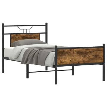 Smoked Oak Bed Frame 90x200 cm - Stylish & Durable