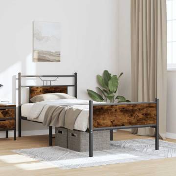 Smoked Oak Bed Frame 90x200 cm - Stylish & Durable