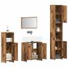 4 Piece Bathroom Furniture Set - Stylish Old Wood Design