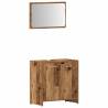 4 Piece Bathroom Furniture Set - Stylish Old Wood Design