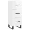 Stylish Highboard High Gloss White - 34.5x34x180 cm