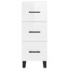 Stylish Highboard High Gloss White - 34.5x34x180 cm