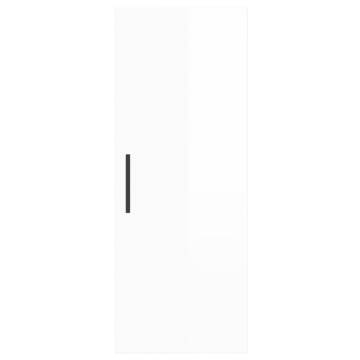 Stylish Highboard High Gloss White - 34.5x34x180 cm