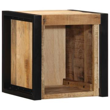 Bedside Cabinet 40x35x40 cm Solid Rough Wood Mango - Hipo Market