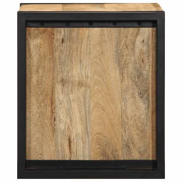 Bedside Cabinet 40x35x40 cm Solid Rough Wood Mango - Hipo Market