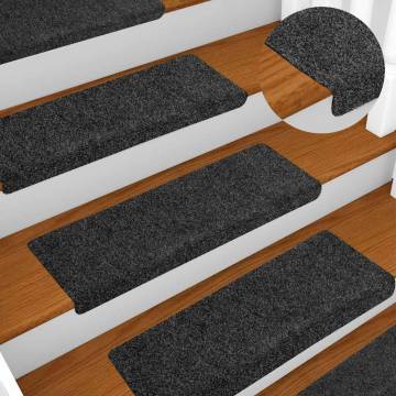 Self-adhesive Stair Mats - 20 pcs Grey - 65x21x4 cm