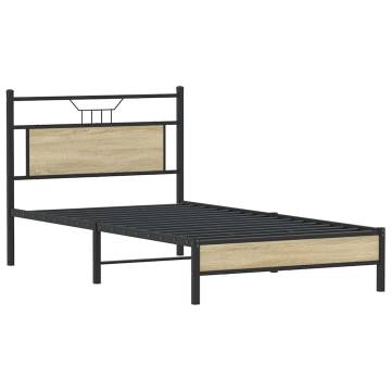 Sonoma Oak Bed Frame 100x190 cm - Engineered Wood