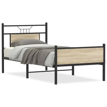 Sonoma Oak Bed Frame 90x200 cm | Durable & Stylish Design