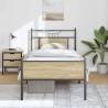 Sonoma Oak Bed Frame 90x200 cm | Durable & Stylish Design