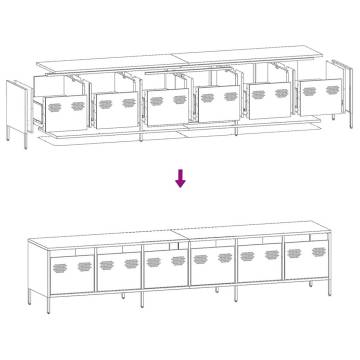 Stylish Mustard Yellow TV Cabinet - Cold-Rolled Steel