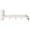 White Bed Frame with Headboard 140x190 cm - Sleek & Sturdy