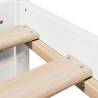 White Bed Frame with Headboard 140x190 cm - Sleek & Sturdy