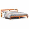 Stylish Bed Frame with Headboard - Wax Brown 200x200 cm