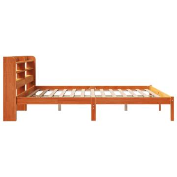 Stylish Bed Frame with Headboard - Wax Brown 200x200 cm