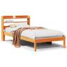 Wax Brown Bed Frame with Headboard 90x200 cm - Hipomarket