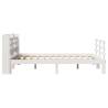 White Bed Frame with Headboard 160x200 cm - No Mattress