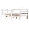 White Bed Frame with Headboard 160x200 cm - No Mattress