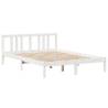 Stylish White Bed Frame with Headboard - 160x200 cm