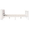 Stylish White Bed Frame with Headboard - 160x200 cm