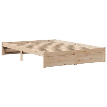 Wooden Bed Frame with Headboard 140x200 cm - No Mattress