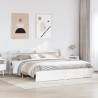  Bed Frame with Headboard without Mattress White 180x200 cm Super King Colour white Size 180 x 200 cm 