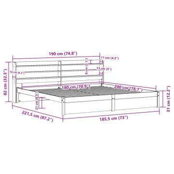 White Super King Bed Frame with Headboard | HipoMarket UK