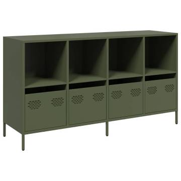 Olive Green Sideboard 135x39x73.5 cm - Cold-Rolled Steel