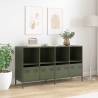 Olive Green Sideboard 135x39x73.5 cm - Cold-Rolled Steel