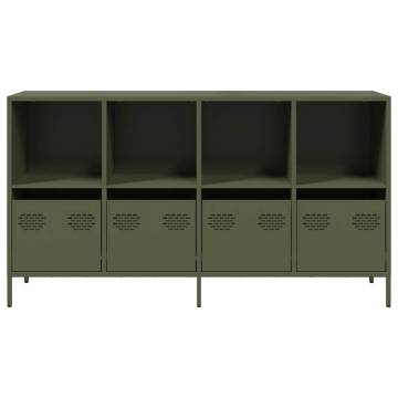 Olive Green Sideboard 135x39x73.5 cm - Cold-Rolled Steel