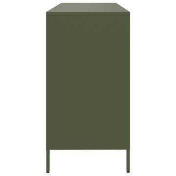 Olive Green Sideboard 135x39x73.5 cm - Cold-Rolled Steel