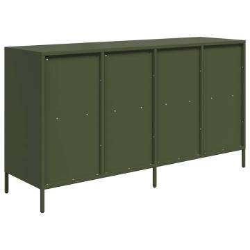 Olive Green Sideboard 135x39x73.5 cm - Cold-Rolled Steel