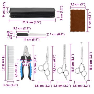 6 Piece Dog Grooming Scissors Set - Stainless Steel & Ergonomic