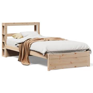 Wooden Bed Frame with Headboard 100x200 cm - HipoMarket