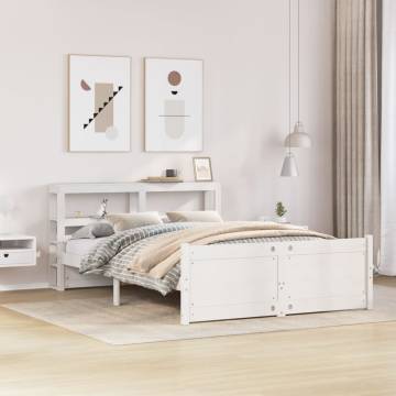 White Bed Frame with Headboard 120x200 cm - HipoMarket